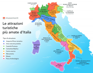 MAPPA delle ATTRAZIONI TOP IN ITALIA