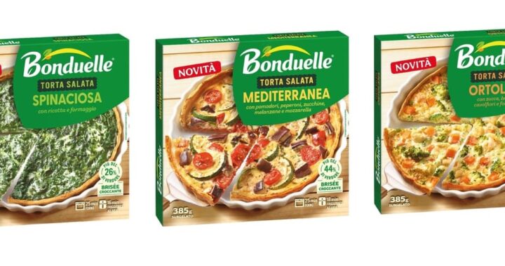 Bonduelle entra nel mercato delle specialità salate surgelate con tre torte salate